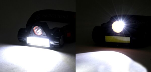 LED Lampada frontale ricaricabile LED/1200mAh nero/rosso