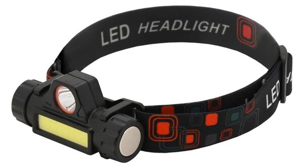 LED Lampada frontale ricaricabile LED/1200mAh nero/rosso