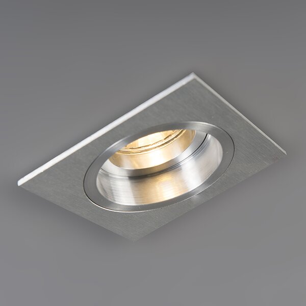 Set di 6 faretti da incasso quadrati in alluminio regolabili - Chuck