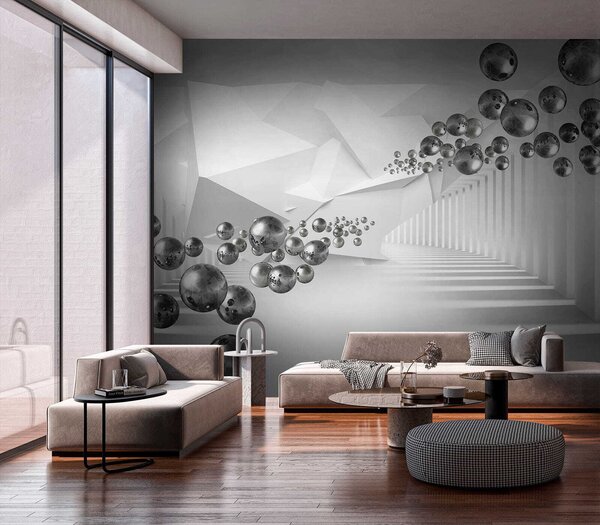 Carta da parati in grigio, Carta da parati 3D, u63734 : Uwalls.it