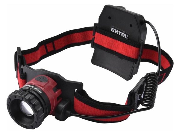 Extol - Lampada frontale a LED LED/10W/2400 mAh/3,7V nero/rosso