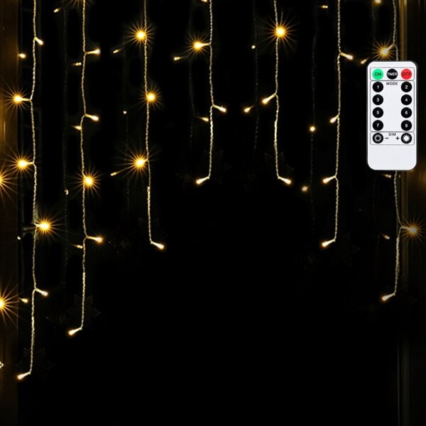 Aigostar - Catena luminosa natalizia a LED per esterni 200 LED/6W/230V/8 funzioni 3x1m IP44 bianco caldo + telecomando