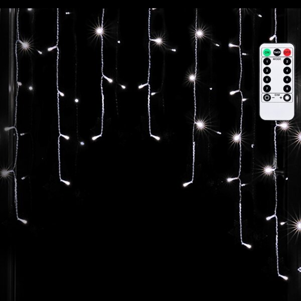Aigostar - Catena luminosa natalizia LED da esterno 100xLED/6W/230V/8funzioni 1,5x1m IP44 bianco freddo+telecomando