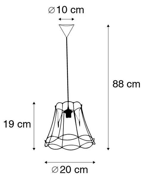 Lampada a sospensione retrò nera 20 cm - Granny Frame