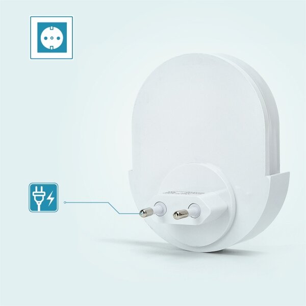 Aigostar - Lampada notturna LED con sensore LED/1W/230V ovale