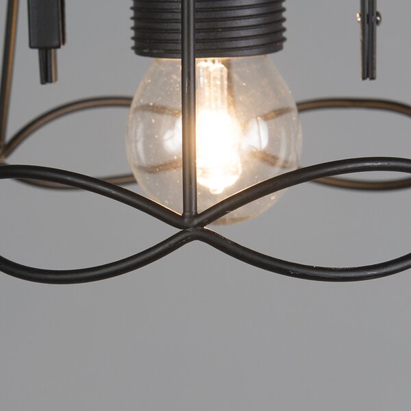 Lampada a sospensione retrò nera 15 cm - Granny Frame