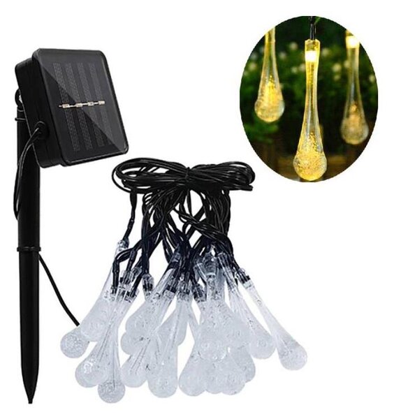 Catena luminosa solare a LED con sensore crepuscolare 20 LED / 0,72 W / 1,2 V 600 mAh 4,7 m IP44
