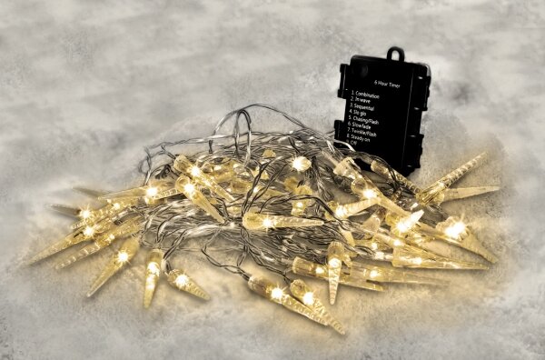 Brilagi - Catena natalizia LED da esterno 50xLED/8 funzioni/3xAA 8m IP44 bianco caldo
