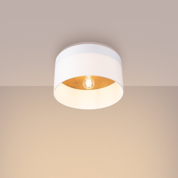 Sollux SL.1393 - Plafoniera TELESTO 1xE27/15W/230V diametro 35 cm bianco/beige