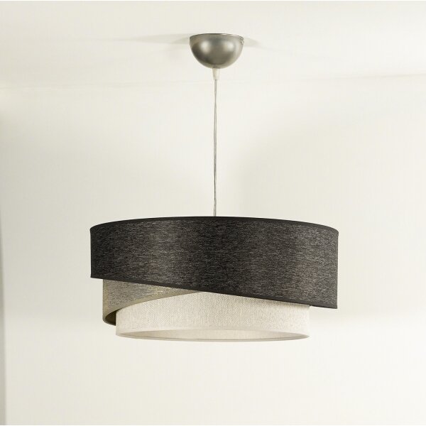 Duolla - Lampadario a sospensione con filo KOBO 1xE27/15W/230V diametro 45 cm antracite/grigio/bianco