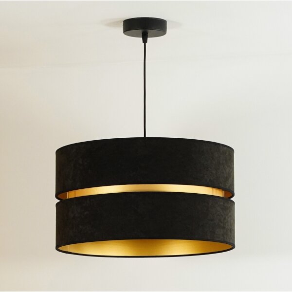 Duolla - Lampadario a sospensione con filo DUO 1xE27/15W/230V diametro 40 cm nero/oro