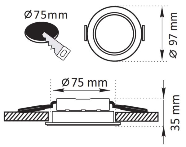 Luce LED da incasso ZOE LED/4,8W/230V nero