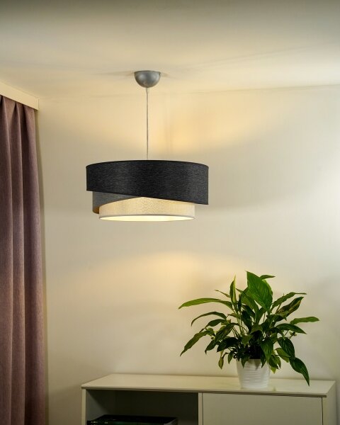 Duolla - Lampadario a sospensione con filo KOBO 1xE27/15W/230V diametro 45 cm antracite/grigio/bianco
