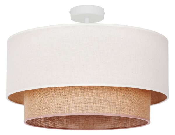 Duolla - Lampadario a plafone BOHO 1xE27/15W/230V diametro 45 cm color crema/marrone