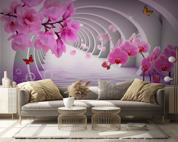 Carta da parati Fiore, acqua e petalo, Carta da parati 3D, Carta da parati Fiori 3D, u70606 : Uwalls.it