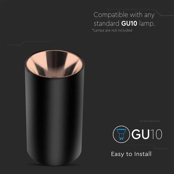 Luce Spot 1xGU10/35W/230V nero/Oro rosa