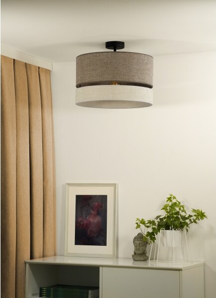 Duolla - Lampadario a plafone DOUBLE 1xE27/15W/230V diametro 40 cm marrone/grigio