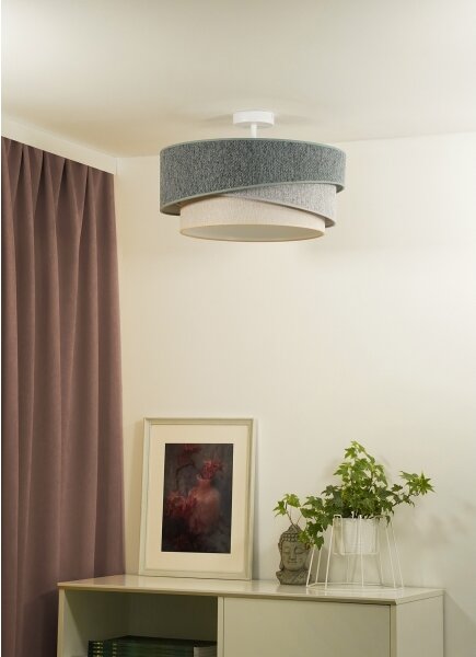 Duolla-Lampadario a plafone KOBO ECO REC. 1xE27/15W/230V d.45 cm verde/grigio/color crema