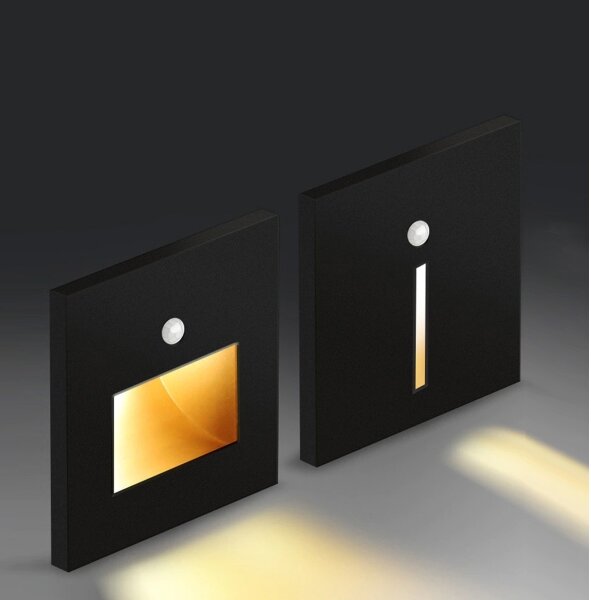 Emithor 70418 - Lampada LED per scale SUNNY LED/1W/230V nera con sensore