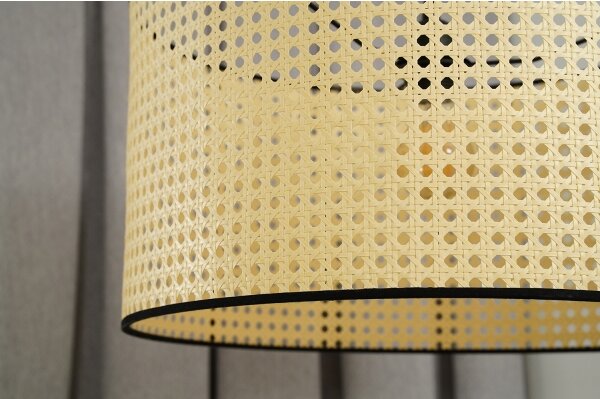 Duolla - Lampadario a plafone ROLLER RATTAN 1xE27/15W/230V diametro 45 cm beige/nero