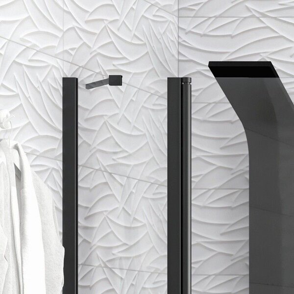 Kamalu box doccia nero 70x70 doppio battente | kpx1000n