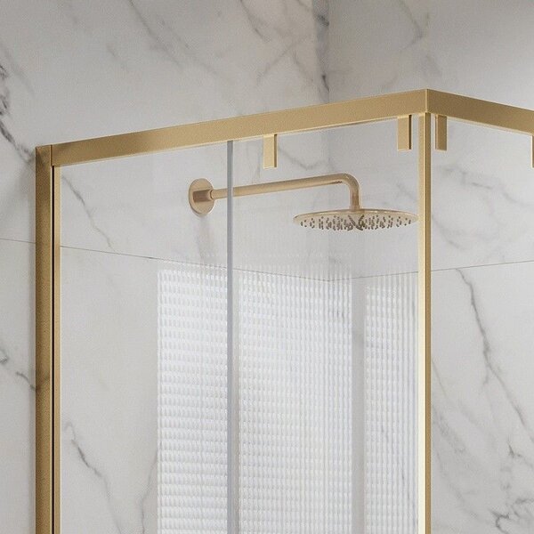 Kamalu box doccia 70x70 colore oro satinato doppio scorrevole vetro 8mm | ksa1000g