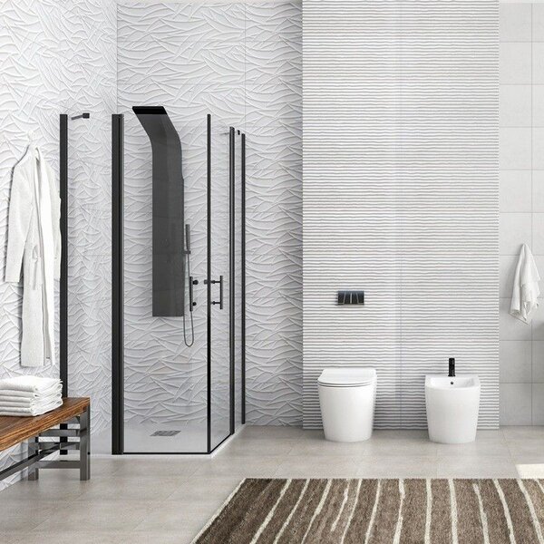 Kamalu box doccia nero 70x70 doppio battente | kpx1000n