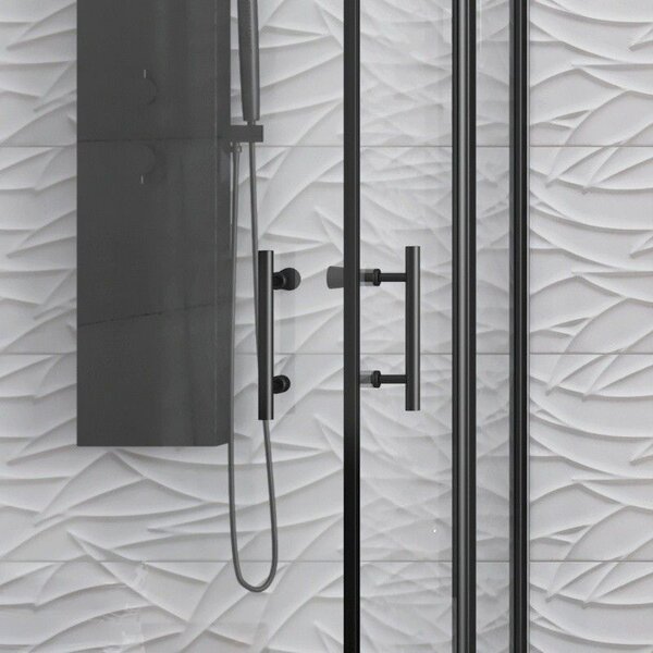 Kamalu box doccia nero 70x70 doppio battente | kpx1000n