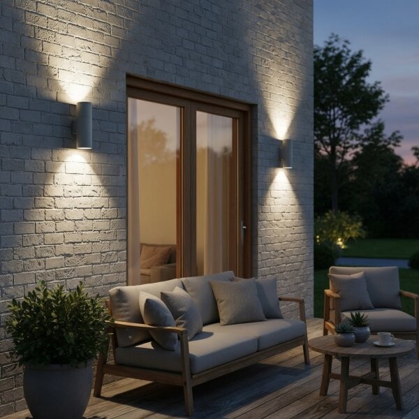 Ideal Lux - Applique da esterno GUN 1xGU10/35W/230V 21 cm IP44 grigio