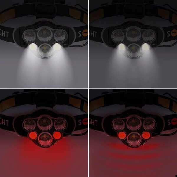 Solight WN35 - Lampada frontale LED ricaricabile LED/USB IP44