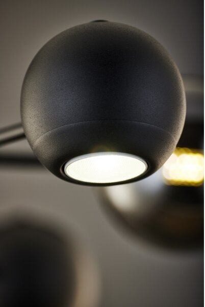 Jupiter 1974 - Lampadario a sospensione con supporto rigido MOKA 3xGU10/10W/230V + 3xG9/10W/230V nero/cromo