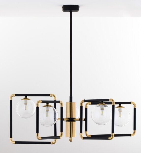 Jupiter 1985 - Lampadario a sospensione con supporto rigido IBRA 5xG9/10W/230V nero/oro