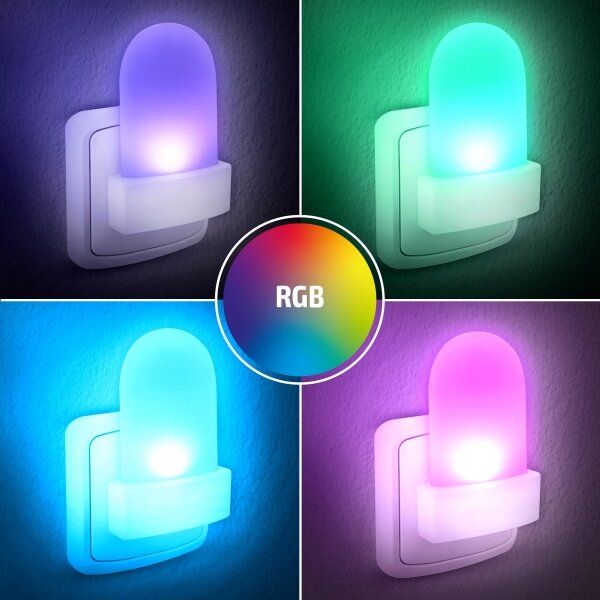 Solight WL910 - Lampada di orientamento LED RGB con sensore LED/0,5W/230V