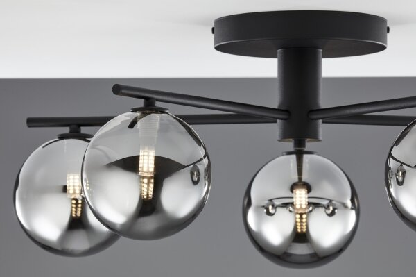 Jupiter 2048 - Lampadario a plafone PRATO 5xG9/14W/230V nero/grigio fumé
