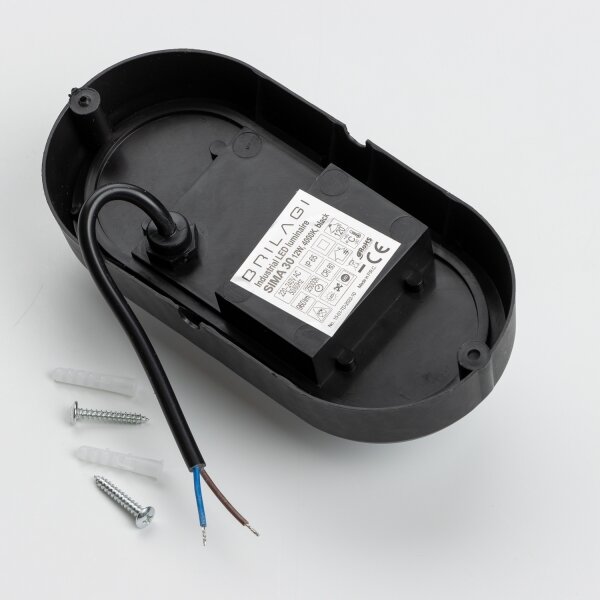 Brilagi - Plafoniera LED industriale SIMA LED/12W/230V IP65 nero
