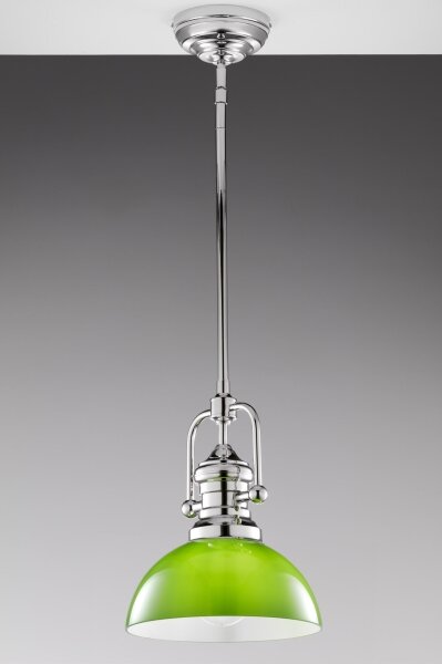 Jupiter 2071 - Lampadario su asta PLATINO 1xE27/15W/230V verde/cromo lucido