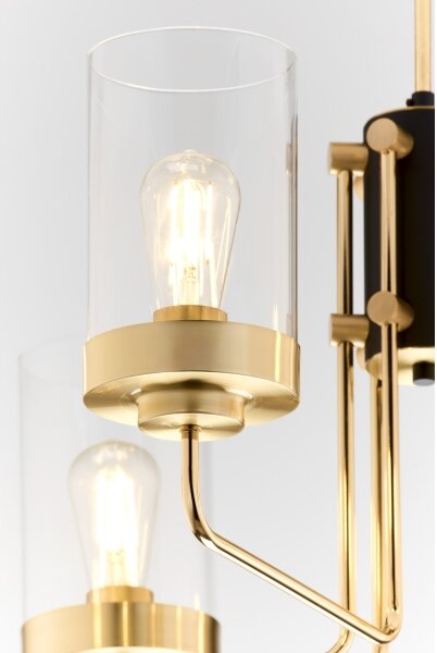 Jupiter 2089 - Lampadario a stelo RAMIREZ 6xE27/15W/230V oro/nero