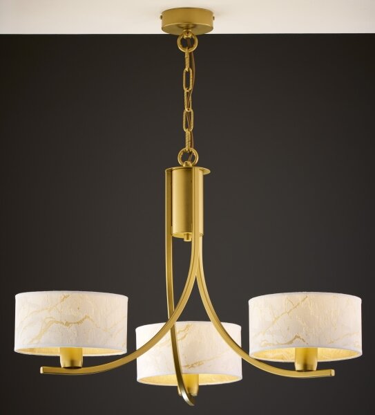 Jupiter 2096 - Lampadario a catena ARTHUR 3xE27/15W/230V bianco/oro/effetto marmo