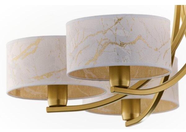 Jupiter 2098 - Lampadario a catena ARTHUR 6xE27/15W/230V bianco/oro/effetto marmo