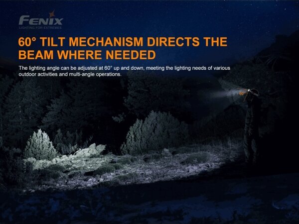 Fenix HP16R1250 - Lampada frontale LED ricaricabile 3xLED/USB 4xAA IP66 1250 lm 600 h