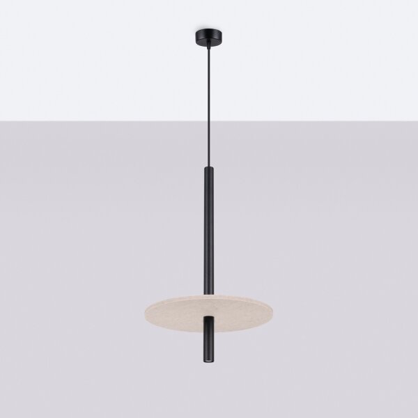 Sollux SL.1879 - Lampadario a cavo FELTRO 1xG9/8W/230V nero/crema