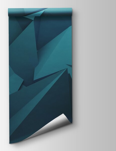Carta da parati Forme poligonali blu, Carta da parati 3d figure, Carta da parati popolare, u71598 - Tapeko.it