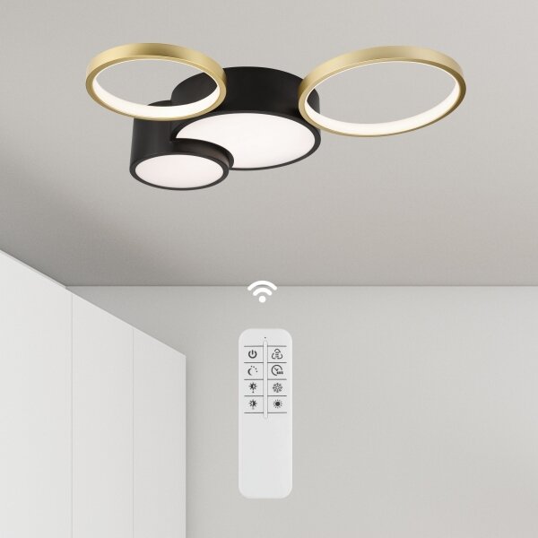 Lampada da soffitto dimmerabile ALIZEE LED 30W 230V 3000-6500K nero/oro
