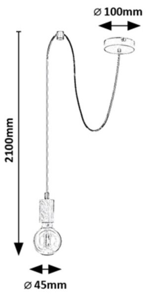 Rabalux 72071 - Lampadario a cavo DOLLIEN 1xE27/60W/230V faggio