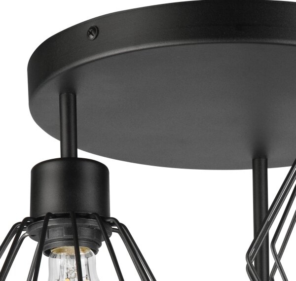 Lampadario a plafone AUDREY 3xE27/60W/230V nero