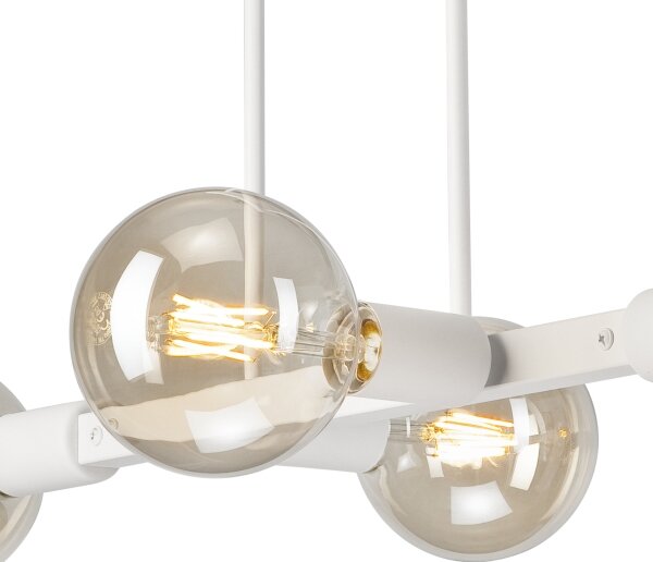 Lampadario a sospensione con supporto rigido ASTRID 4xE27/60W/230V bianco