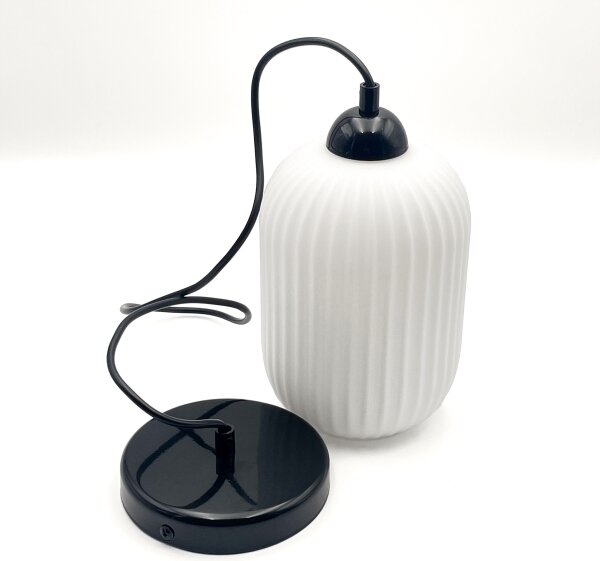 Lampadario a sospensione con filo HARMA 1xE27/15W/230V diametro 14 cm bianco/nero