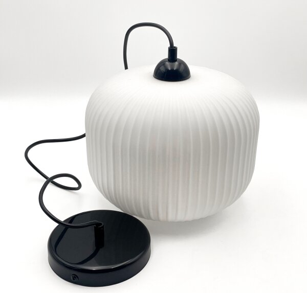 Lampadario a sospensione con filo HARMA 1xE27/15W/230V diametro 20 cm bianco/nero