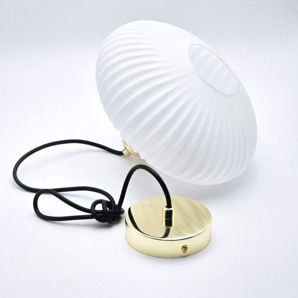 Lampadario a sospensione con filo HARMA 1xE27/15W/230V diametro 25 cm bianco/oro