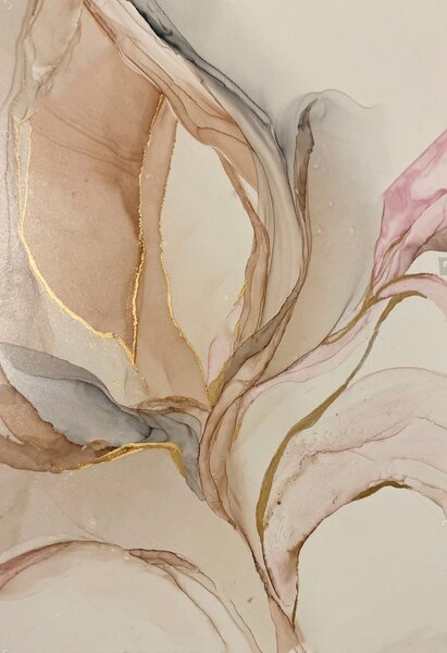 Carta da parati Tinte fluide in morbida armonia, Carta da parati Fiori grandi, Carta da parati popolare, u71828 - Tapeko.it